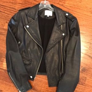 Navy leather jacket from Iro